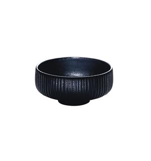 NARA bolle rund m. relieff Ø:120mm Sort Steingods - Ø:120mm H:56mm 0,33ltr 